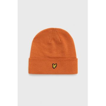 Lyle & Scott caciula culoarea portocaliu, din tesatura neteda Lyle & Scott caciula culoarea portocaliu, din tesatura neteda