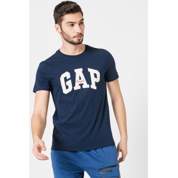 Tricou cu decolteu la baza gatului si imprimeu logo