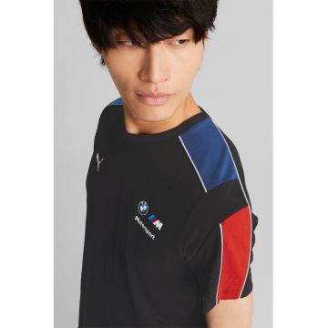 Tricou de bumbac cu decolteu la baza gatului BMW MMS T7
