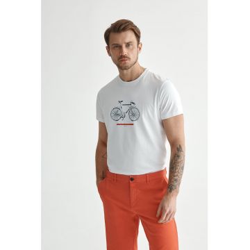 Tricou de bumbac organic cu imprimeu grafic Mikin