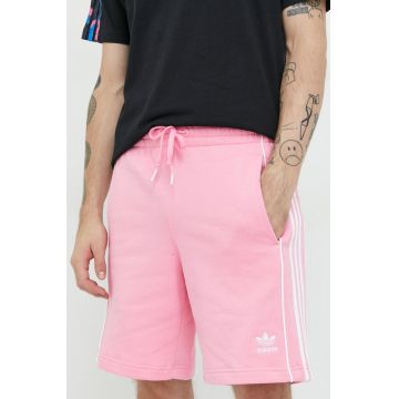 adidas Originals pantaloni scurti din bumbac barbati, culoarea roz