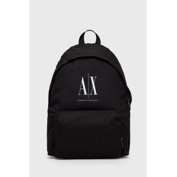 Armani Exchange rucsac barbati, culoarea negru, mare, cu imprimeu