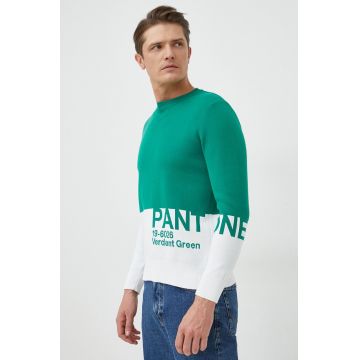 United Colors of Benetton pulover barbati, culoarea verde, light