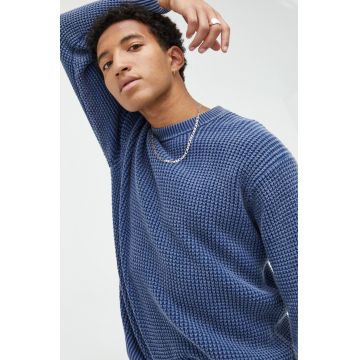 Abercrombie & Fitch pulover de bumbac barbati, culoarea albastru marin, light