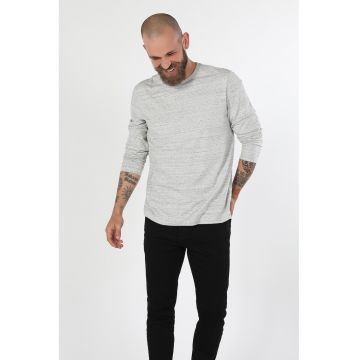 Bluza din amestec de bumbac cu decolteu la baza gatului