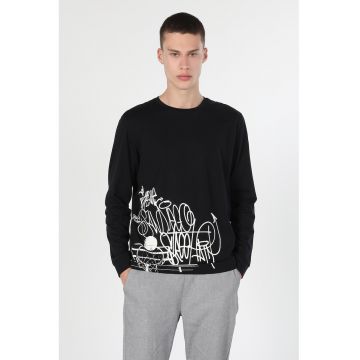 Bluza din bumbac cu imprimeu grafic Bluza din bumbac cu imprimeu grafic