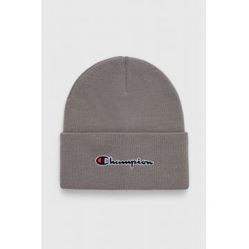 Champion caciula culoarea gri, din tricot gros Champion caciula culoarea gri, din tricot gros