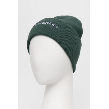 Champion caciula culoarea verde, din tricot gros