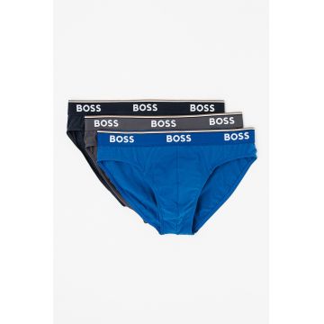 Set de chiloti cu banda logo in talie - 3 perechi - Gri antracit/Bleumarin