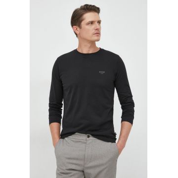 Joop! longsleeve din bumbac culoarea negru, neted