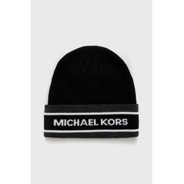 Michael Kors caciula culoarea negru, din tesatura neteda