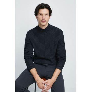 Medicine pulover barbati, culoarea negru, cu turtleneck