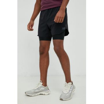 New Balance pantaloni scurți de alergare Q Speed barbati, culoarea negru