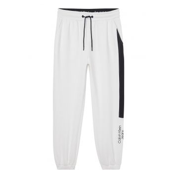 Pantaloni sport din amestec de bumbac cu snururi in talie