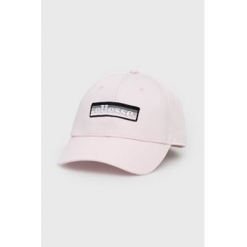 Ellesse șapcă din bumbac culoarea roz, cu imprimeu