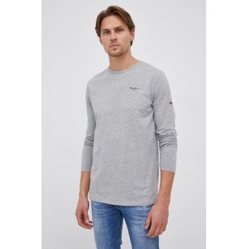 Pepe Jeans Tricou Original Basic 2 Long culoarea gri, melanj