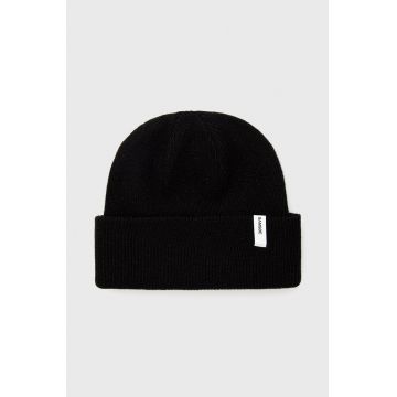 Samsoe Samsoe Căciulă de lână culoarea negru, de lână, din tricot gros