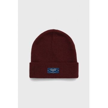 Superdry Căciulă culoarea bordo, din tesatura neteda