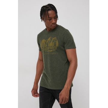 Superdry Tricou culoarea verde, melanj