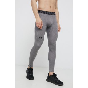 Under Armour leggins de antrenament culoarea gri, neted