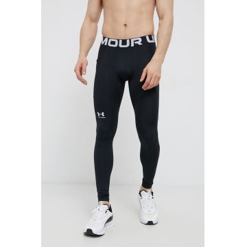 Under Armour leggins de antrenament culoarea negru, neted