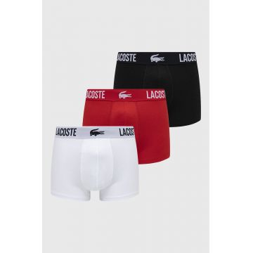 Lacoste boxeri 3-pack barbati, culoarea rosu