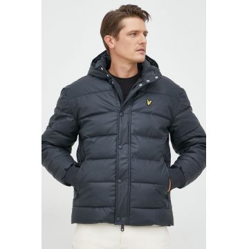 Lyle & Scott geaca barbati, culoarea albastru marin, de iarna