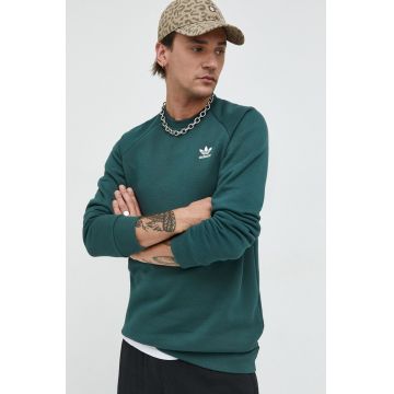 adidas Originals bluza barbati, culoarea verde, cu imprimeu