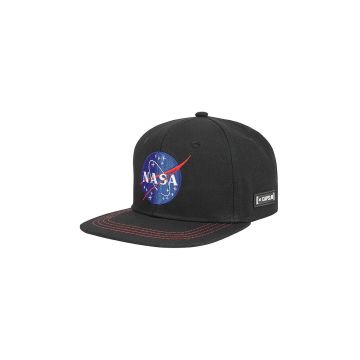 Capslab șapcă de baseball din bumbac X Nasa culoarea negru, cu imprimeu