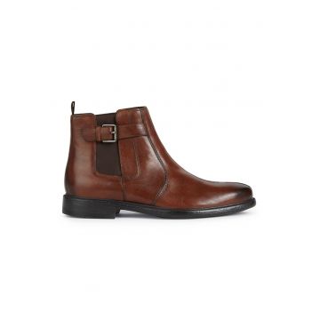 Cizme Chelsea de piele cu insertii textile Terence