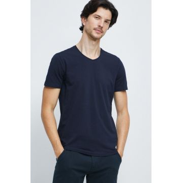 Medicine tricou barbati, culoarea albastru marin, neted