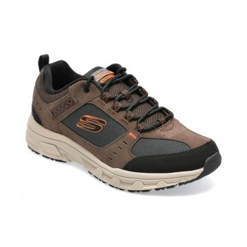 Pantofi sport SKECHERS maro, OAK CANYON, din piele naturala si material textil