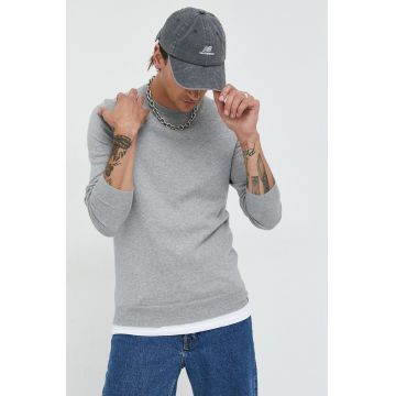 Superdry pulover din amestec de casmir barbati, culoarea gri, light