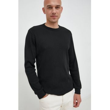 GAP longsleeve barbati, culoarea negru, neted