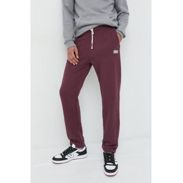 Hollister Co. pantaloni de trening barbati, culoarea bordo, neted