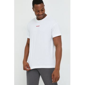 HUGO tricou barbati, culoarea alb, neted