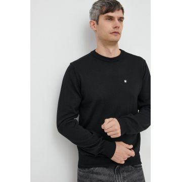 Manuel Ritz pulover de lana barbati, culoarea negru, light