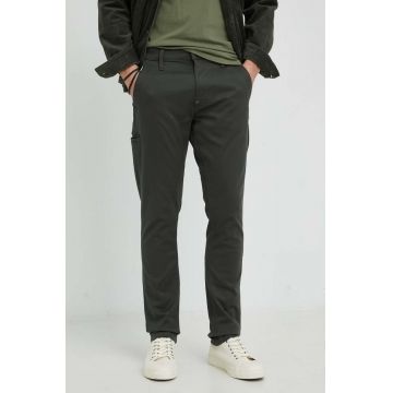 G-Star Raw pantaloni barbati, culoarea verde, cu fason chinos