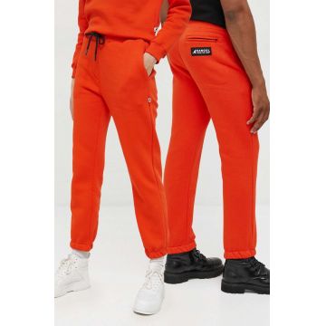 Kangol pantaloni de trening unisex, culoarea portocaliu, neted
