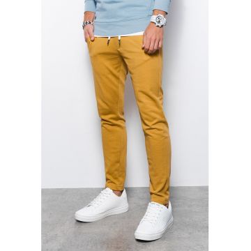 Pantaloni sport de bumbac cu snur de ajustare in talie Pantaloni sport de bumbac cu snur de ajustare in talie