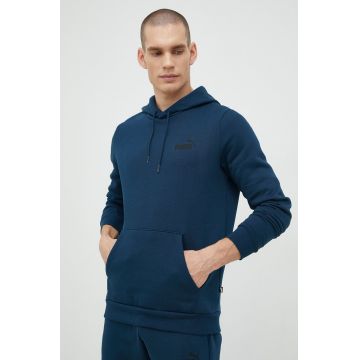 Puma bluza barbati, culoarea turcoaz, cu glugă, neted