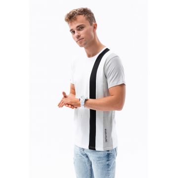 Tricou din bumbac cu model colorblock