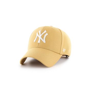 47brand șapcă MLB New York Yankees culoarea bej, cu imprimeu