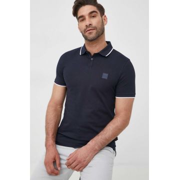 BOSS tricou polo Boss Casual barbati, culoarea albastru marin, neted