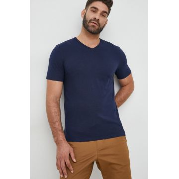 GAP tricou din bumbac culoarea albastru marin, neted
