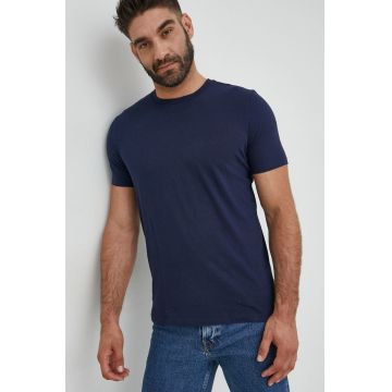 GAP tricou din bumbac culoarea albastru marin, neted