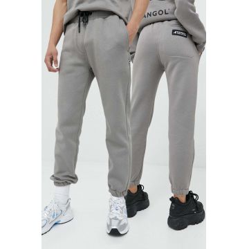 Kangol pantaloni de trening unisex, culoarea gri, neted