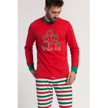 Pijama de bumbac cu tematica de Craciun Pijama de bumbac cu tematica de Craciun