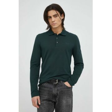 Tiger Of Sweden longsleeve din bumbac culoarea verde, neted