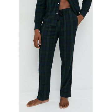 Abercrombie & Fitch pantaloni de pijama barbati, culoarea verde, modelator